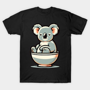 Cute koala sitting in a bowl T-Shirt